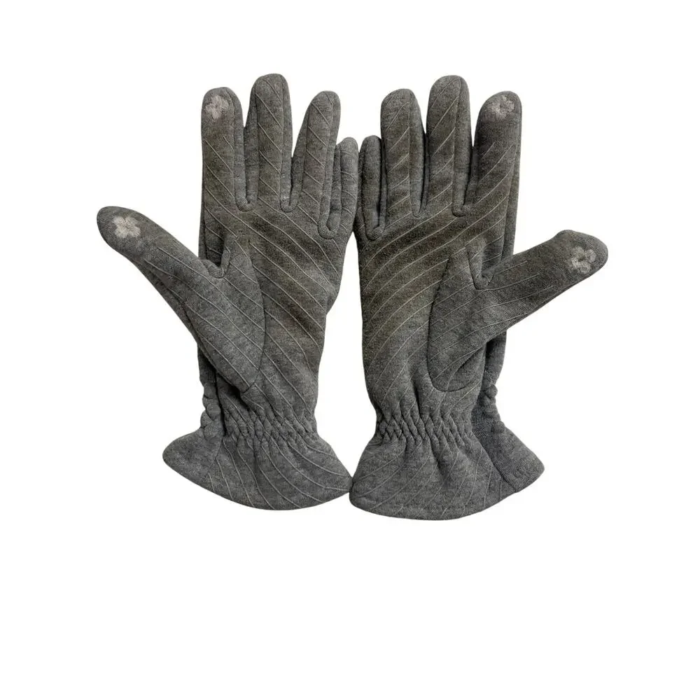 ScarvesMe Women's Soft Winter Cozy Cable Solid Color Textured Gloves Grey